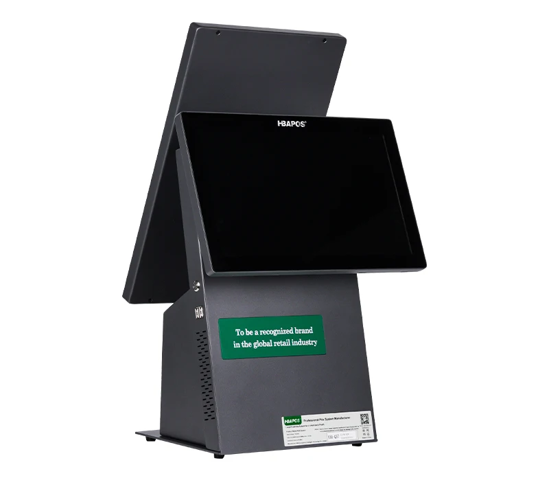 ATV&UTV15.6inch+11.6inch Dual Screen Touch POS System Window All-in-one Machine, Integrated Printer and Scanning Module Cash Reg