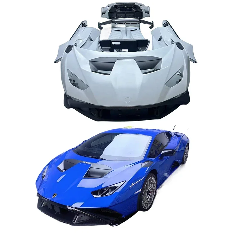 

STO Style Body Kit For Lamborghini Huracan LP580 LP610 EVO Dry Carbon Fiber Car Bumpers Bonnet Spoiler Auto Parts