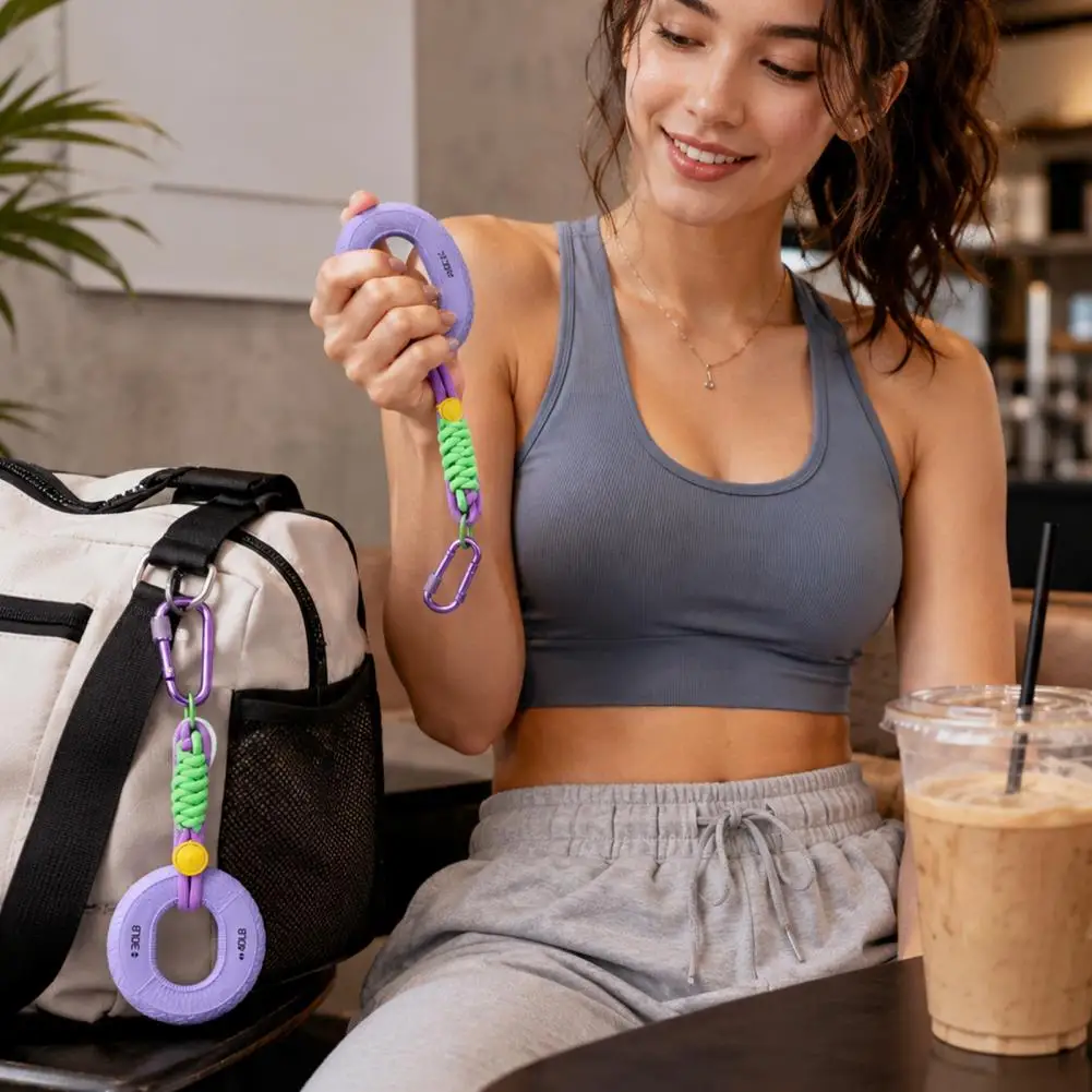 Silicone Grip Ring Keychain, Grip Strengthener With Carabiner, Hand Strength Training Ring With Braided Rope Gift For Men Women