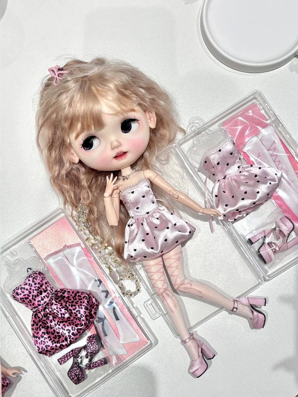 

ICY DBS Blyth Doll Clothe Оригинальный дизайн Милое роскошное платье-пузырь + носки + комплект обуви для BJD OB24 Azone Doll Party Dress Up