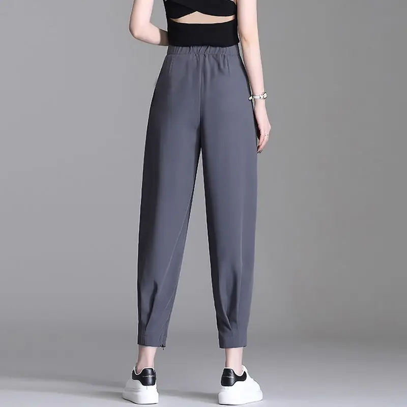 سراويل تبريد سوداء للنساء من القطن Harajuku الأصلي جميع الاتجاهات غير الرسمية المرنة المتوسطة 2025 مقاس واحد Xxl سراويل نسائية