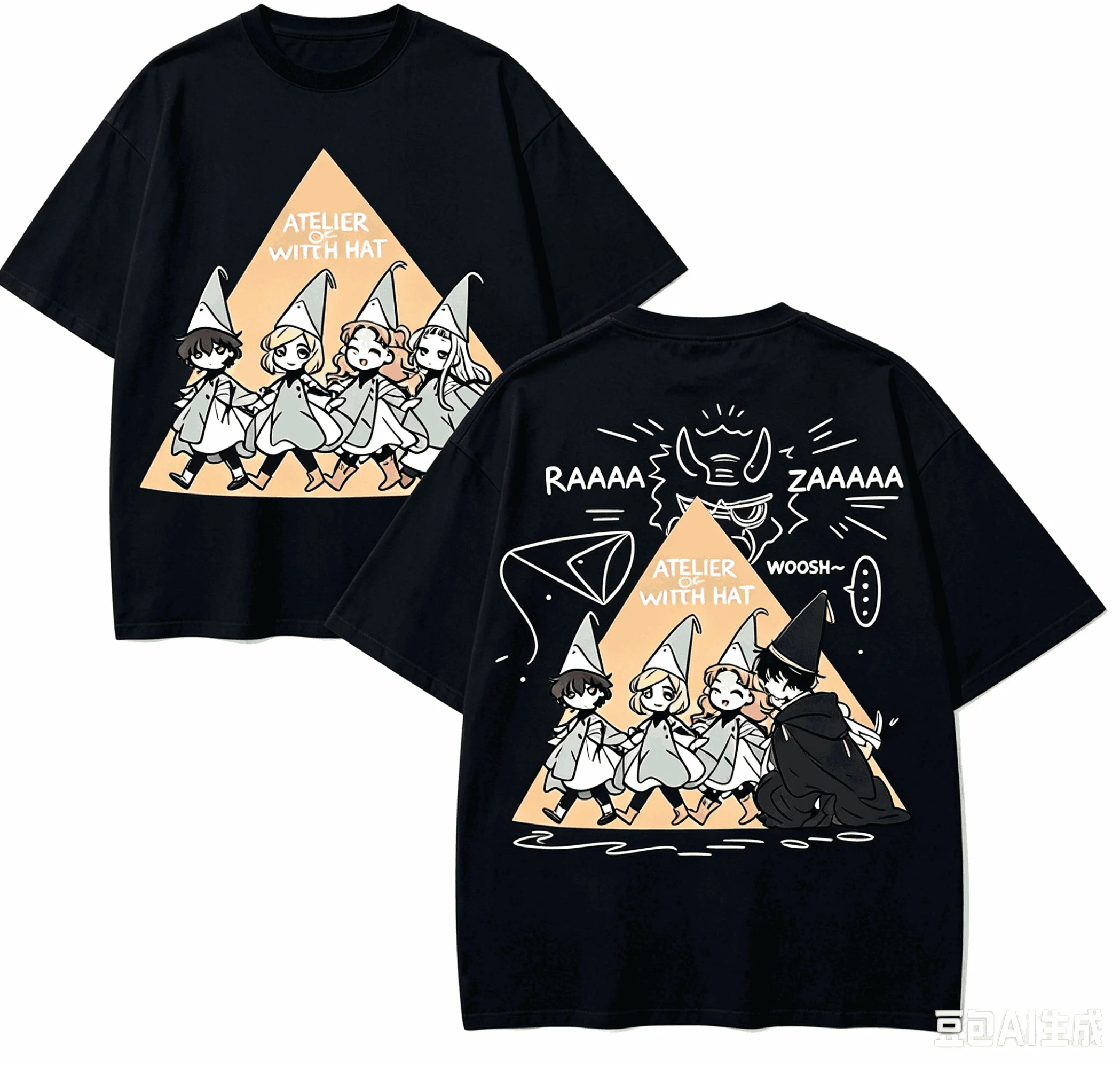 Atelier Of Witch Hat T‑Shirt Unisex Manga Graphic Tee Vintage Short Sleeve Tops Fantasy Magic For Men Women Otaku Anime Fans