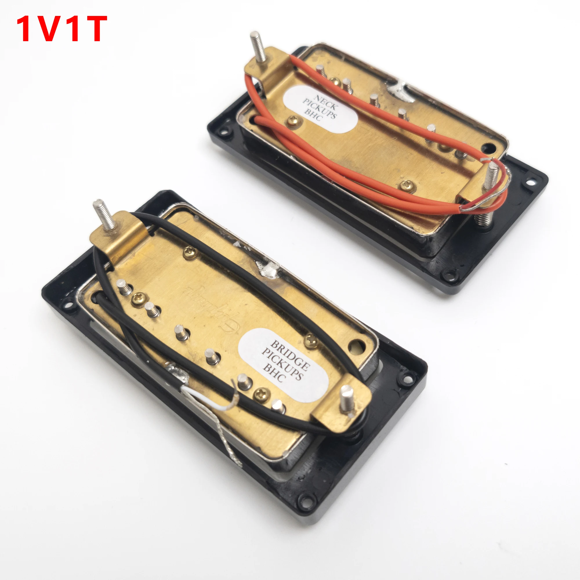 Gitaar Humbucker Pickup Brug Hals Pickup Set 2 Dirigent Met 1V1T Kabelboom Voor Lp Gitaar Vervangende Onderdelen