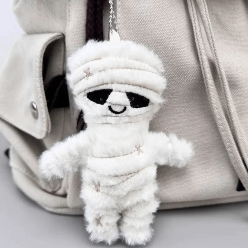 Fashion Skeleton Halloween Plush Keychain Skull Mummy Style Bag Pendant Keyring Stuffed Key Hanging Bag Decoration