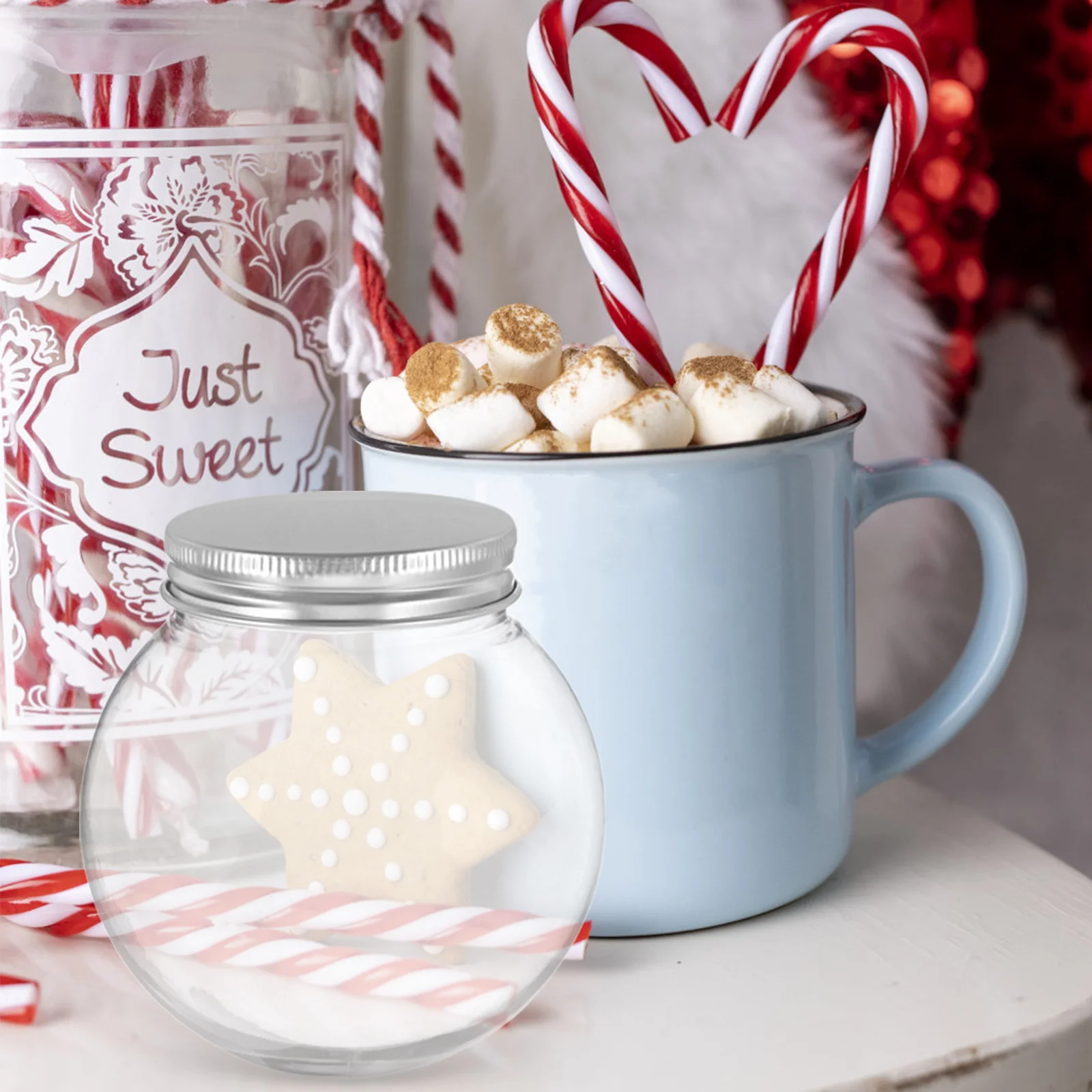 10 قطعة زجاجات زبادي بلاستيكية مستديرة شفافة سميكة 250 مللي زجاجات مشروبات شفافة غطاء ألومنيوم جرة حلوى عيد الميلاد لصالح الحفلات #1