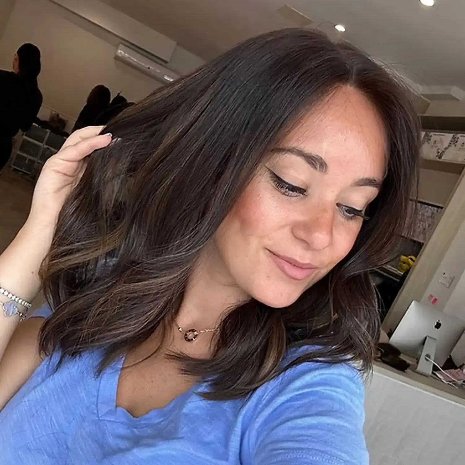 

New Style Short Dark Brown Synthetic Lace Top Wigs Deep Wave Highlights High Quality Heat Resistant Fiber Wigs On Clearance Sale