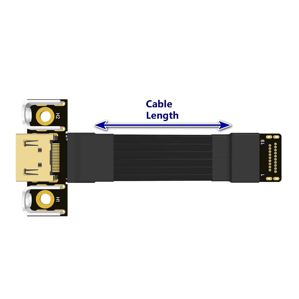 HDMI 2.1 Cable Flat Flexible Built In HD Data Video Male Female adapter HDMI2.1 Extension  Supports 4K/144Hz with Metal Shield