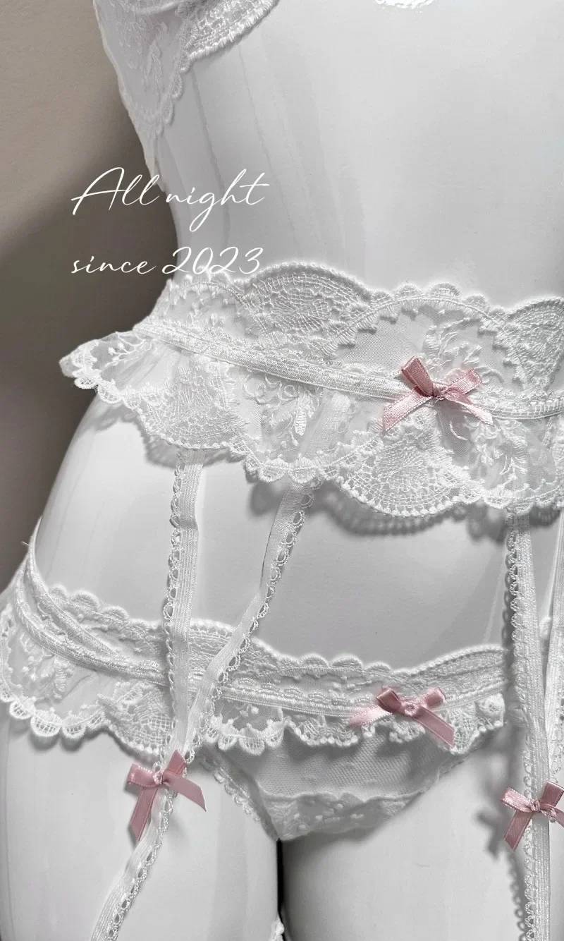 Sweet Women Underwear Sexy Exotic Sets Lace Embroidered Lingerie Set Small Ches… - Image 4