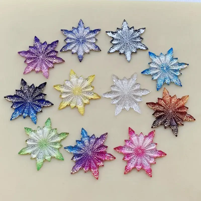 Christmas snowflakes Rhinestones Flat Back Acrylic Gems Crystal Stones Non Sewing Beads for DIY Clothes 32mm 10pcs -B42