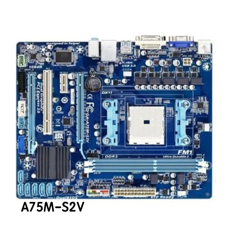 For Gigabyte GA-A75M-S2V Motherboard A75M A75 FM1 DDR3 Mainboard 100% Tested OK Fully Work Free Shipping