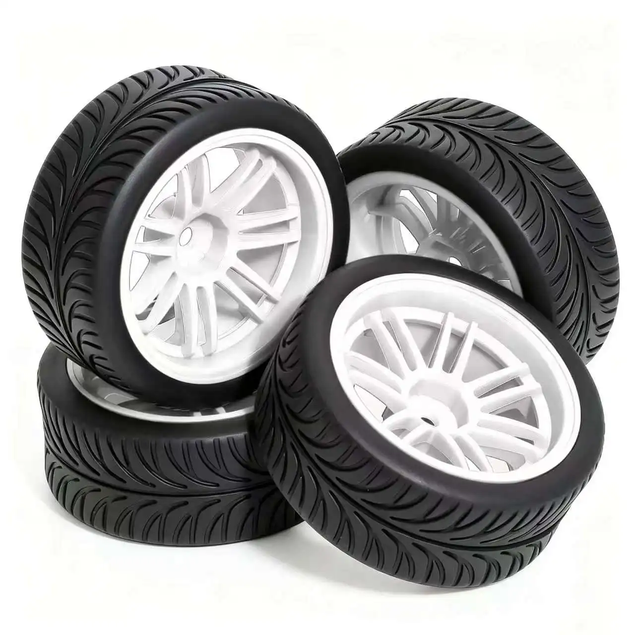 1/10 Racing Tires Rally On Road Wheels 12mm Hex for Tamiya TT01 TT02 XV01 XV02 PTG-2 TA06 HSP HPI Kyosho RC Car Upgrade Parts