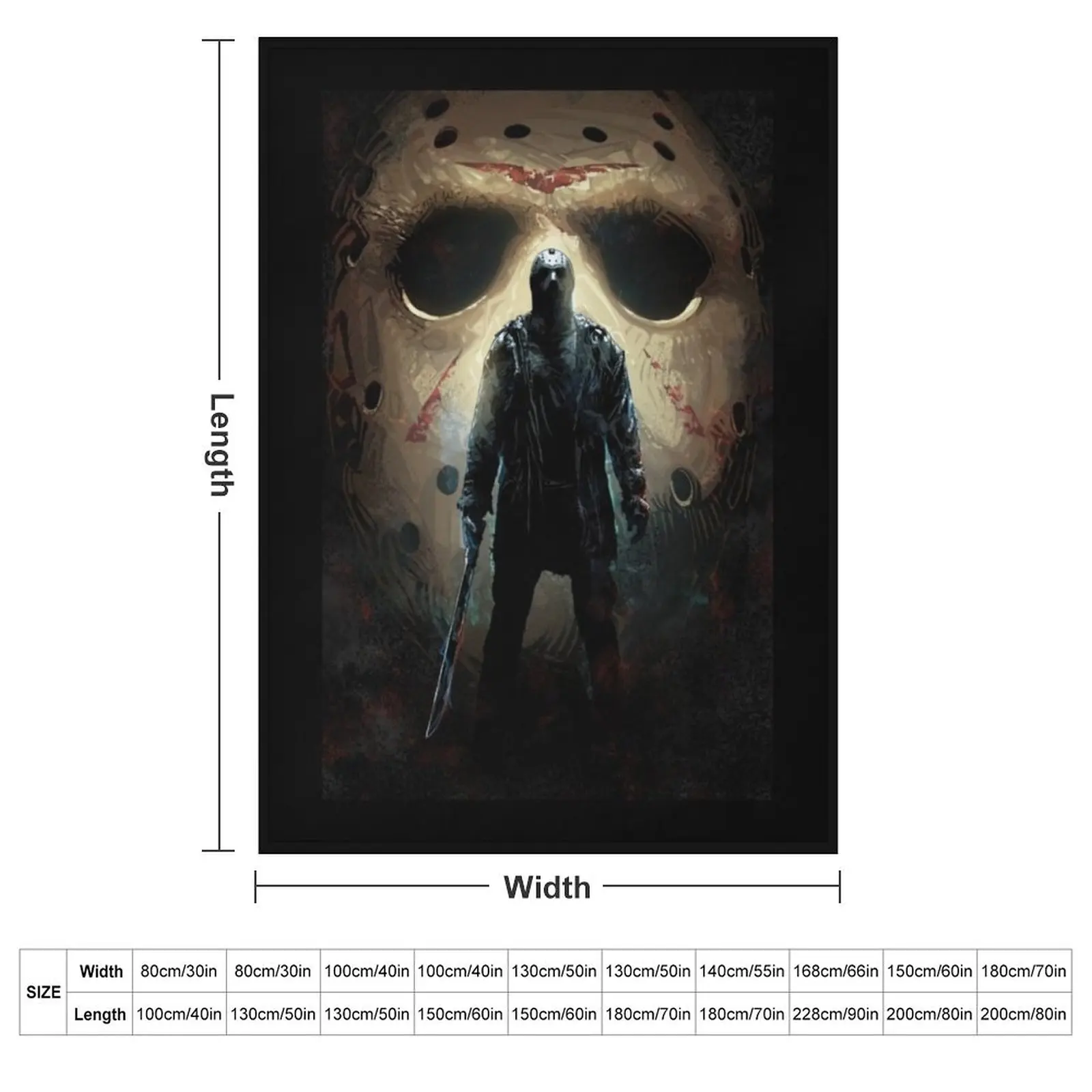 Jason Voorhees Throw Blanket Tourist blankets and throws Thin Blankets