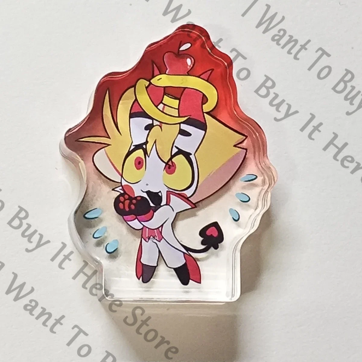 5 سنتيمتر أنيمي هازبين فندق لوسيفر مورنينجستار تأثيري الكرتون البسيطة الاكريليك الطوب حامل الشكل الدائمة علامة لوحة مؤشرات هدية #1