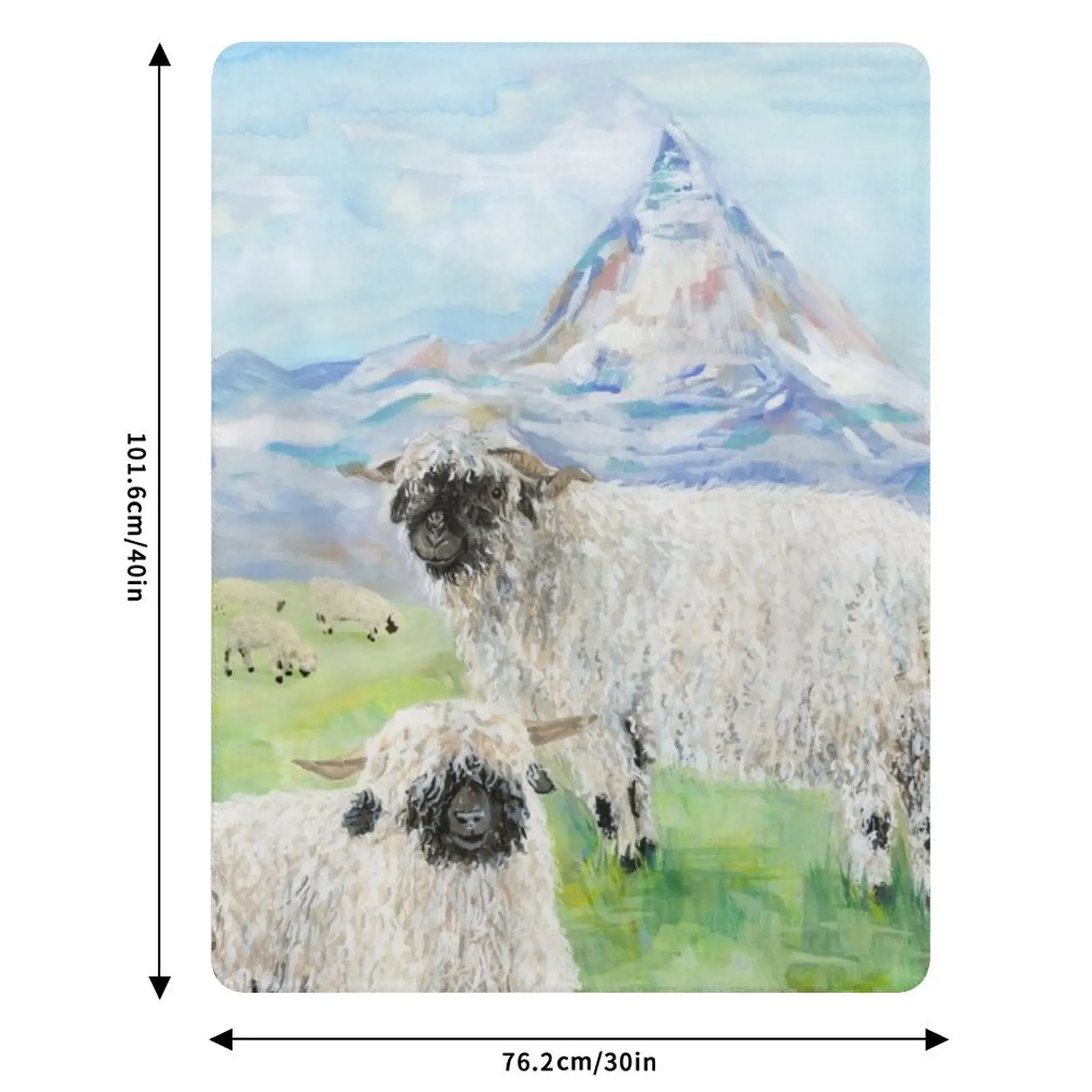 Valais Blacknose الأغنام في الماترهورن رمي بطانية سياحية للأريكة رقيقة اضافية كبيرة رمي البطانيات الفاخرة
