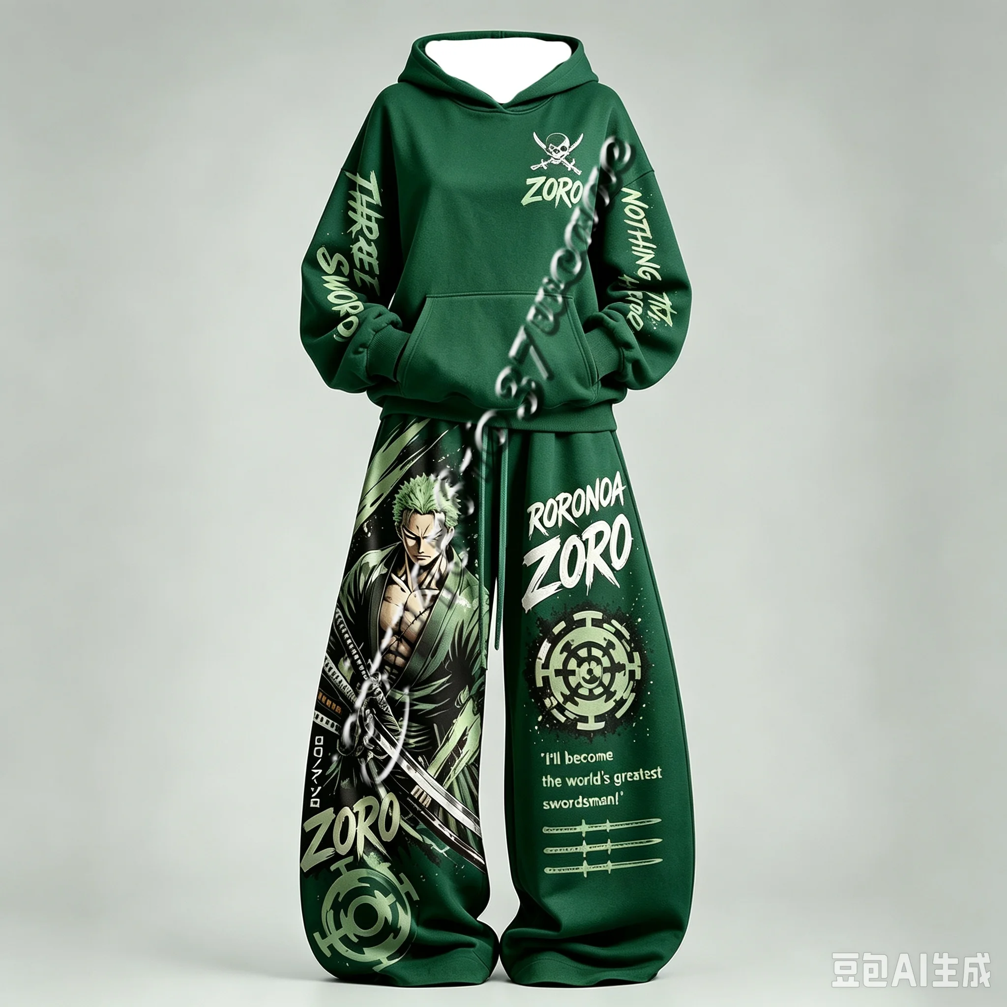 Anime One Piece Unisex Autumn Winter Halloween  Series Streetwear  Hoodie and Wide Leg Pants Oversize Sweat Suit FamilyMatching