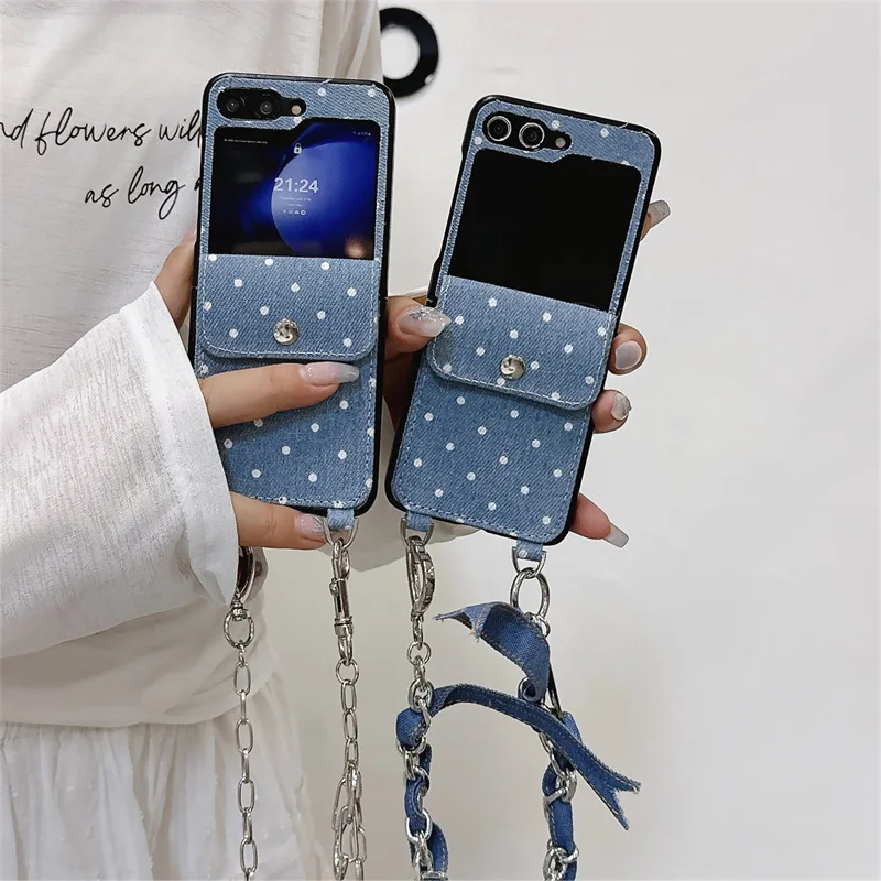 

Cowboy Polka Dot Bag Phone Case for Samsung Galaxy Z Flip 6 5 4 3 Protective Back Cover for ZFlip4 ZFlip5 ZFlip6 Case Shell