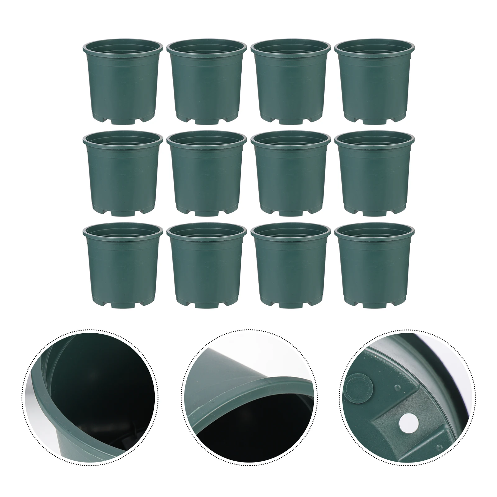 

12Pcs Plastic Gallon Flower Pots Smooth Surface Planters for Succulent Plants Balcony Garden Nursery Accessory