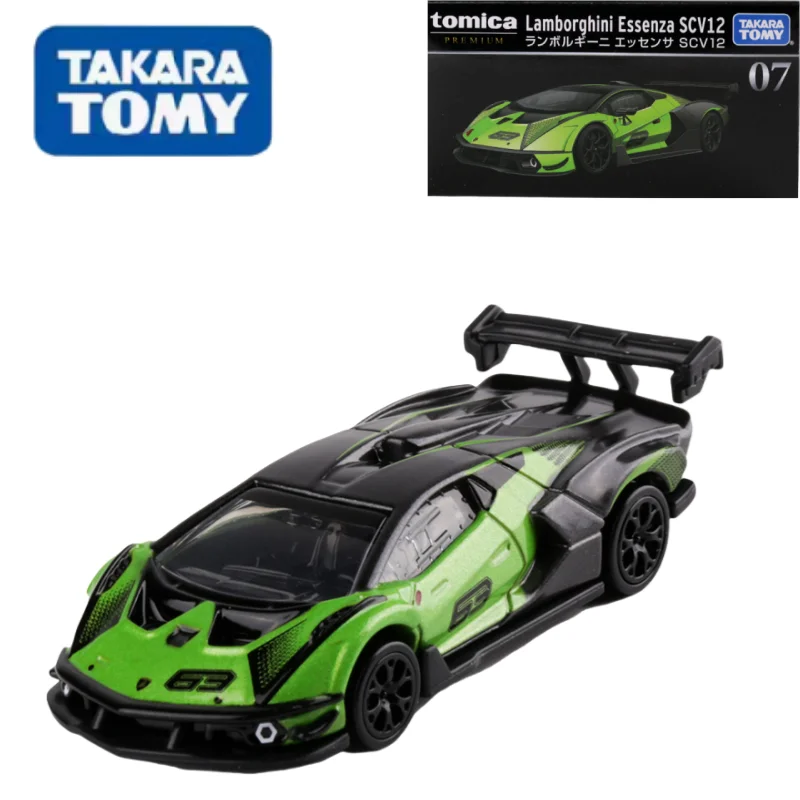 TAKARA TOMY alloy die-cast little racing car flagship version TP07 Lamborghini SCV12 sports car, boy's collection gift.