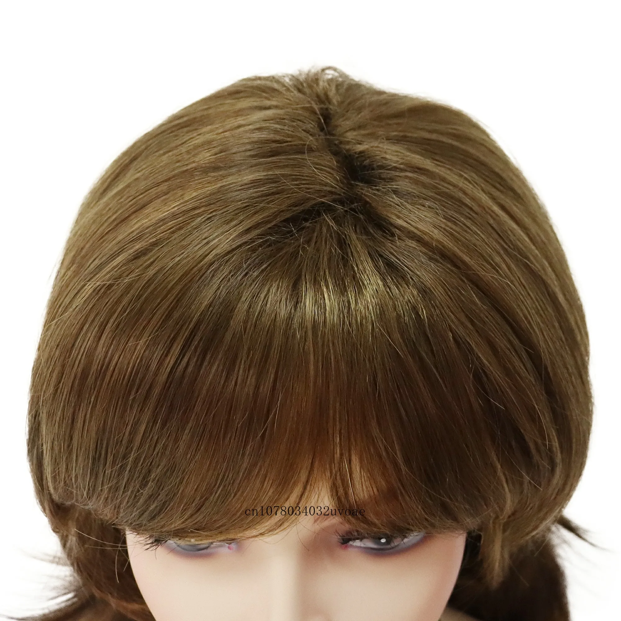 Synthetic Wigs for Asian Long Natural Straight Hair Replacement Wigs for Daily Use Mommy Wig with Bangs Blonde Old Lady Wig Soft