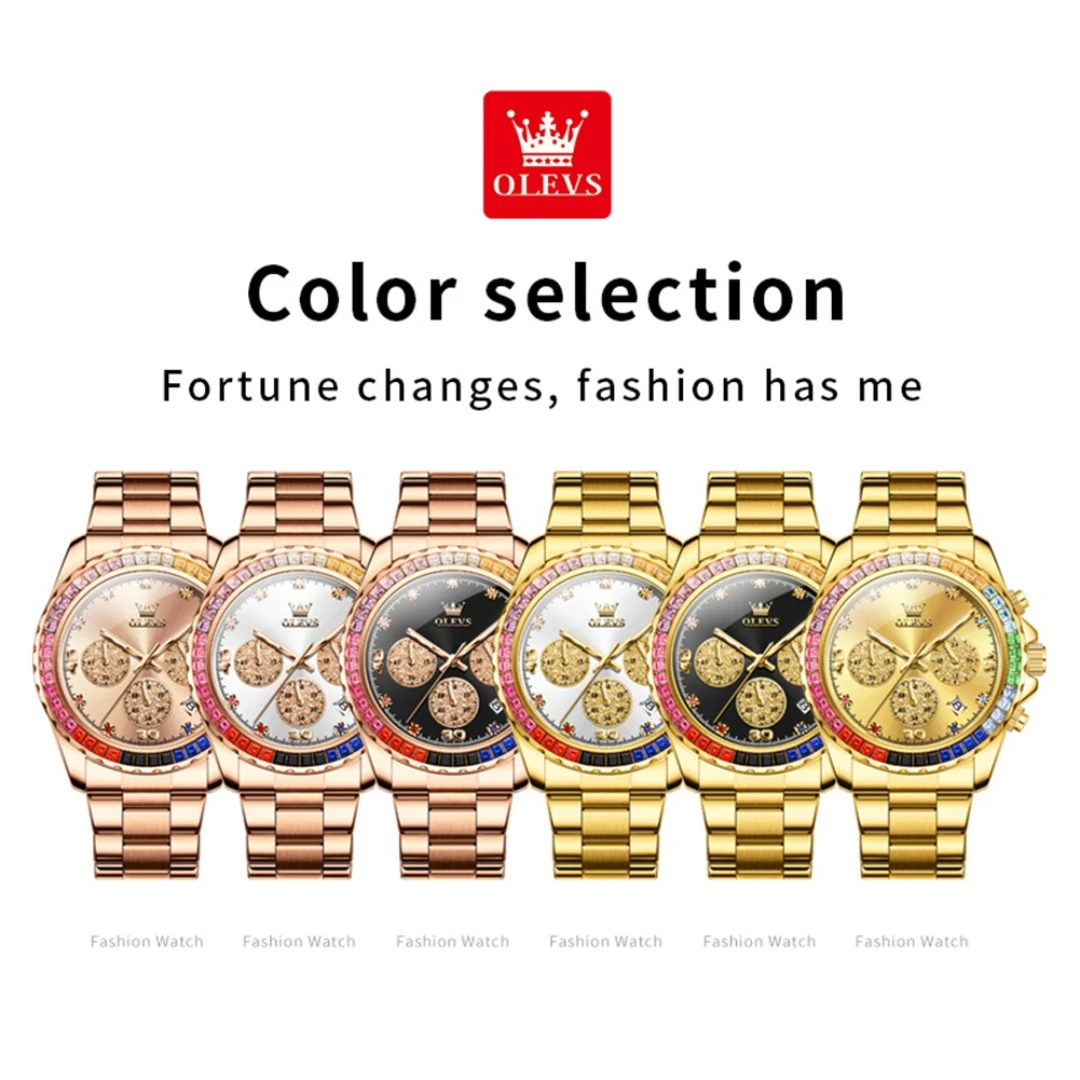OLEVS 2939 Modny zegarek kwarcowy Prezent Pasek do zegarka ze stopu Okrągła tarcza Zegarek na rękę Kalendarz Mała sekunda
