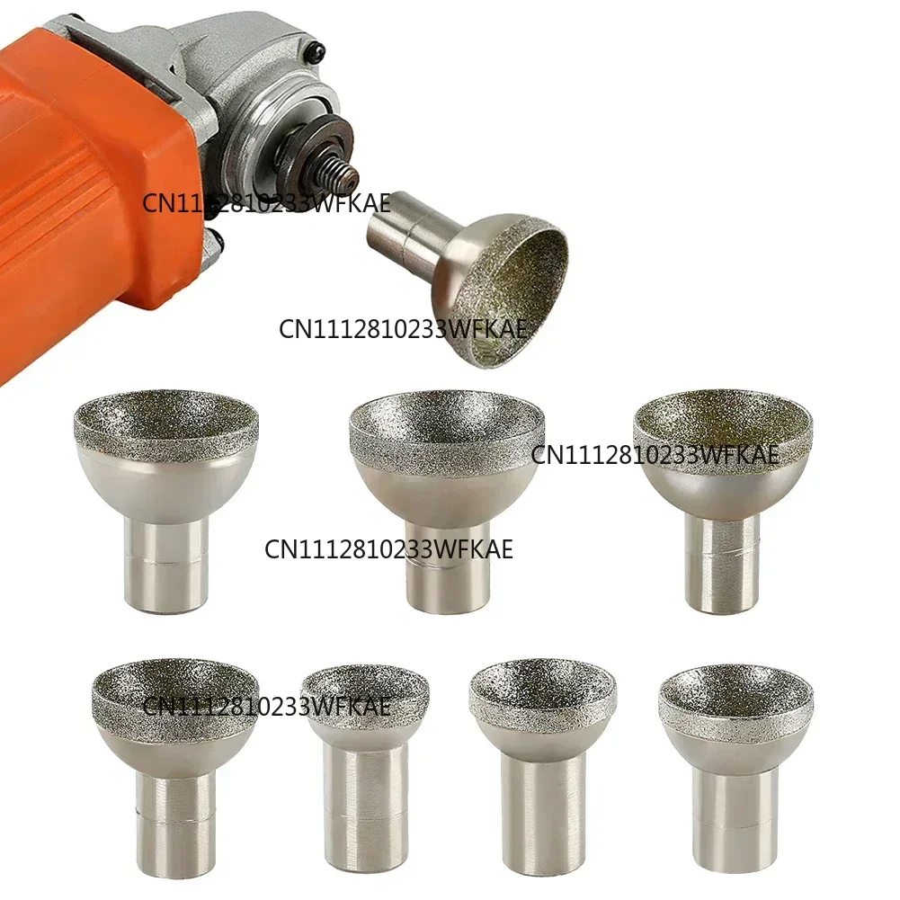 1pc Diamond Mounted Point 20-50mm Head Diameter Spherical Concave Head Bead Coarse Grinding Bit For Jade Amber Stone Beeswax
