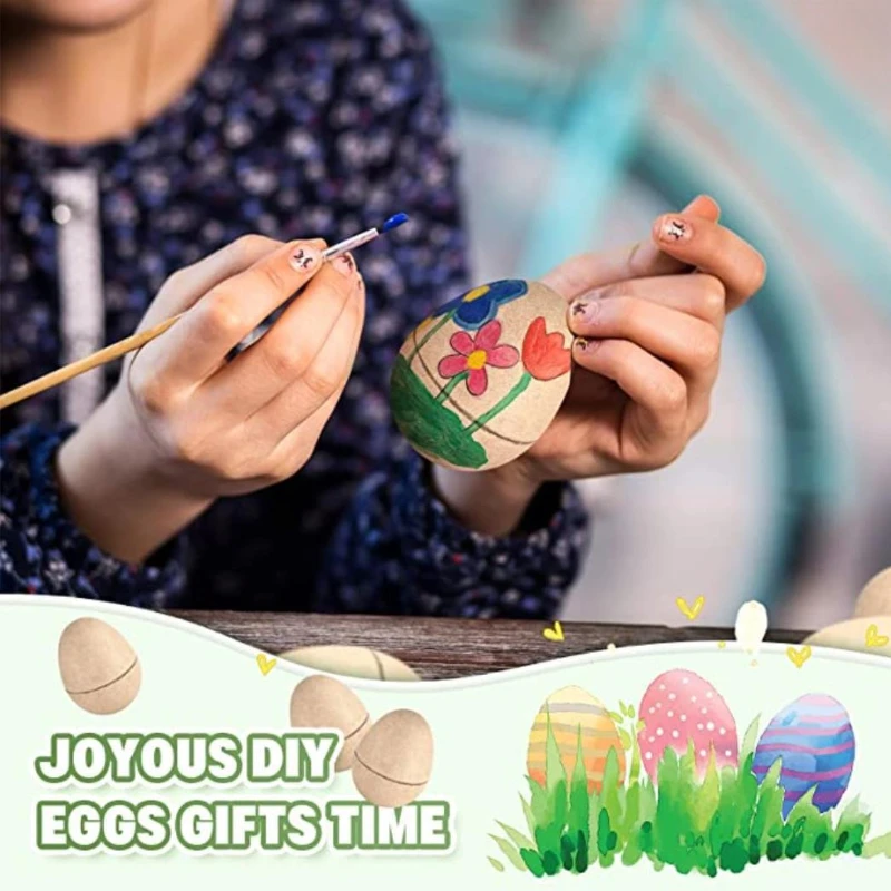 10Pc Paper Mache Eggs Empty Easter Eggs DIY Painting Easter Decor, Parent-child Interactive Games Party Favors Carnival Prizes