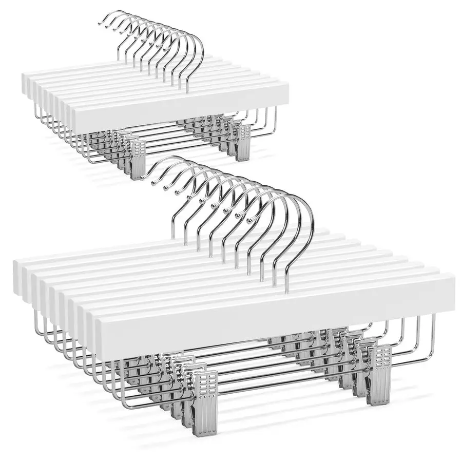 

Детские деревянные вешалки для брюк, вешалки для юбок для малышей и детей, вешалки для брюк и штанов 11,8 дюймов с 2 регулируемыми крючками