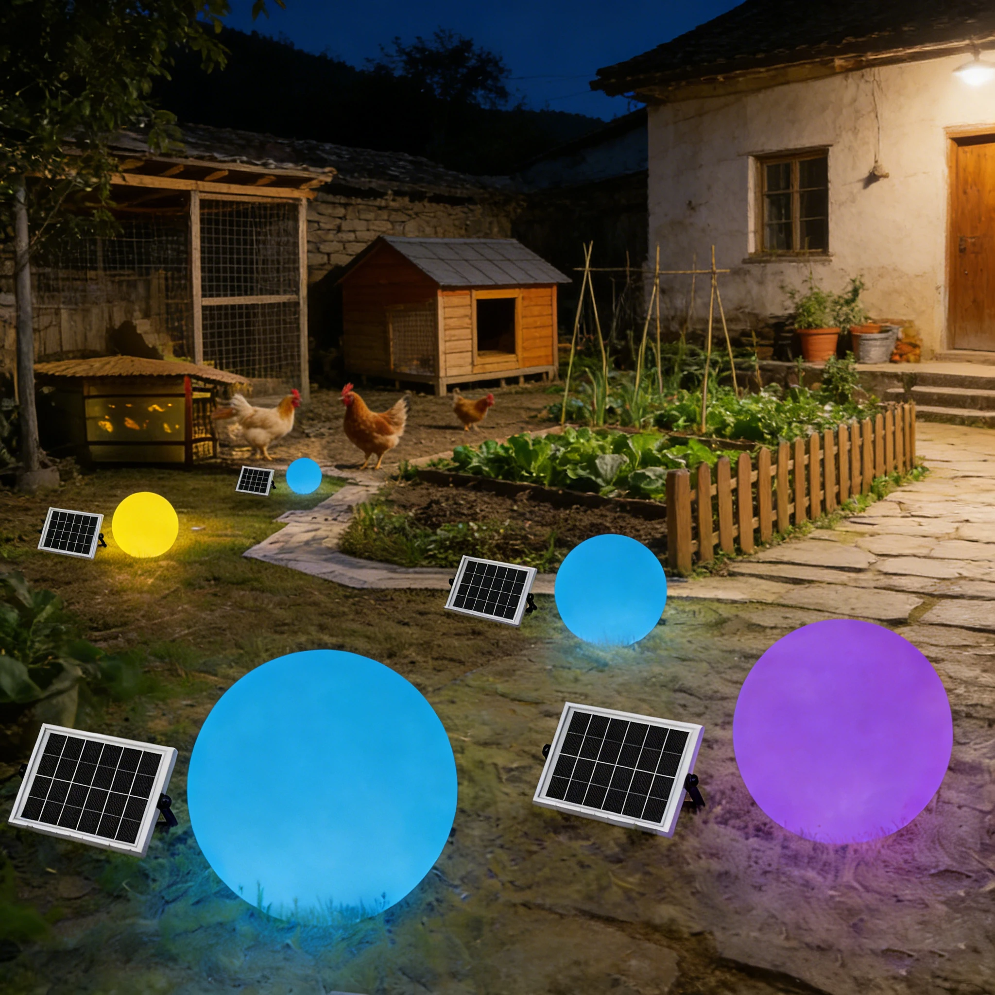 Artificial Flower LED Hanging Light Ball Floating Glowing Luminous Ball for Pool Garden Home Ornament