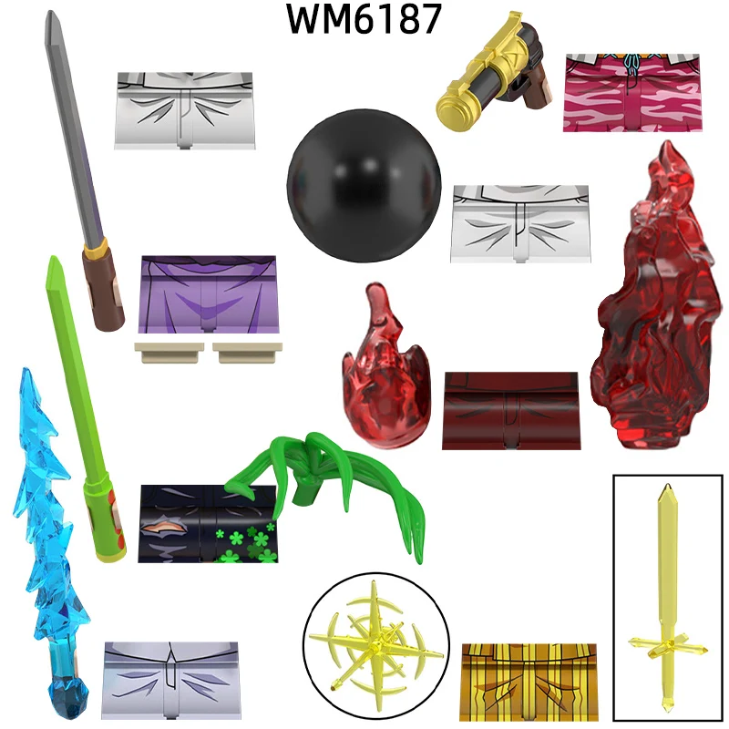 Figuras de acción, armas, pantalones, piezas para el cabello, bloques de modelo, juego de ladrillos MOC, regalos, juguetes para niños WM6187