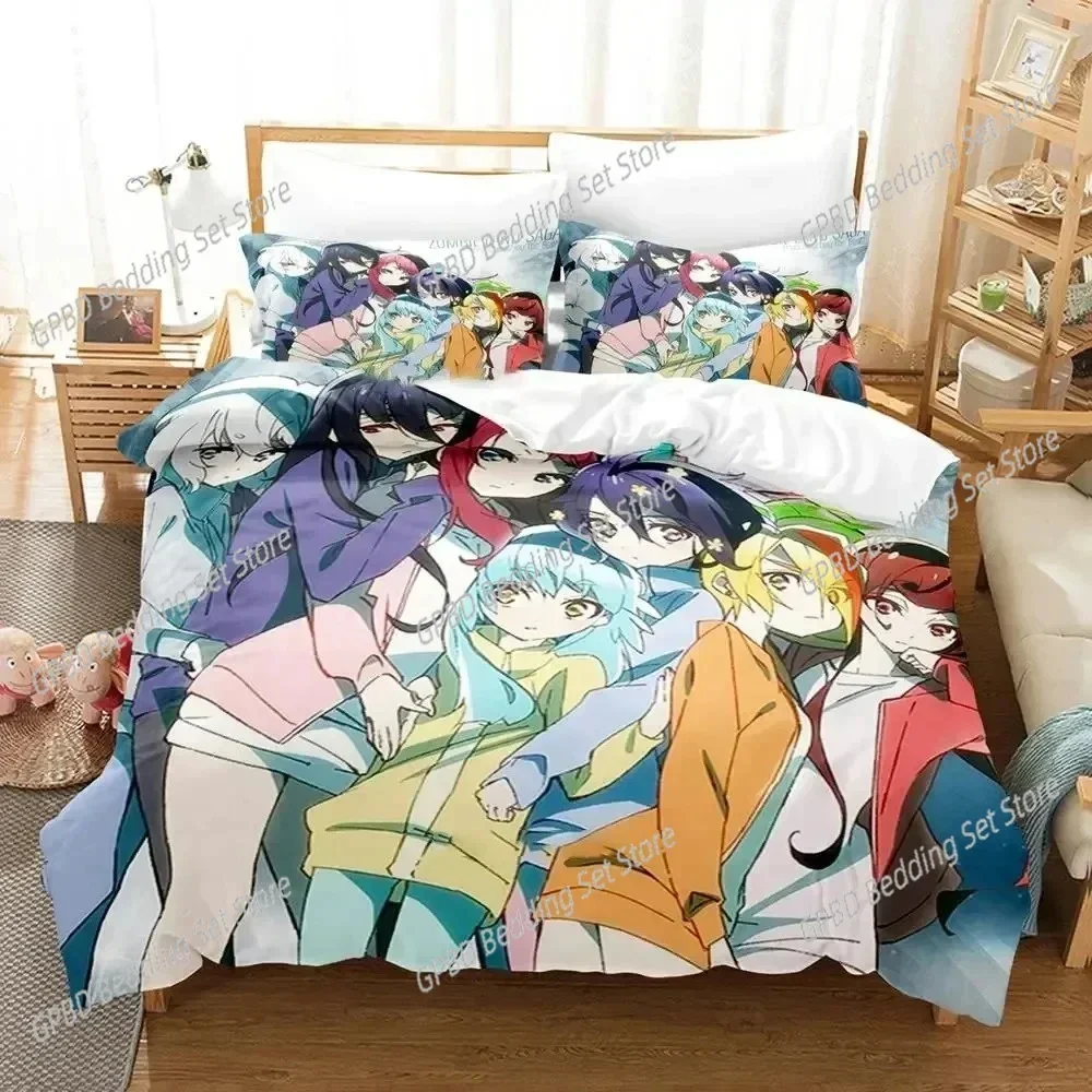 Anime Zombie Land Saga Comfortable Duvet Quilt Cover Pillowcase Bedding Set Children Bedroom Decoration Home Textile