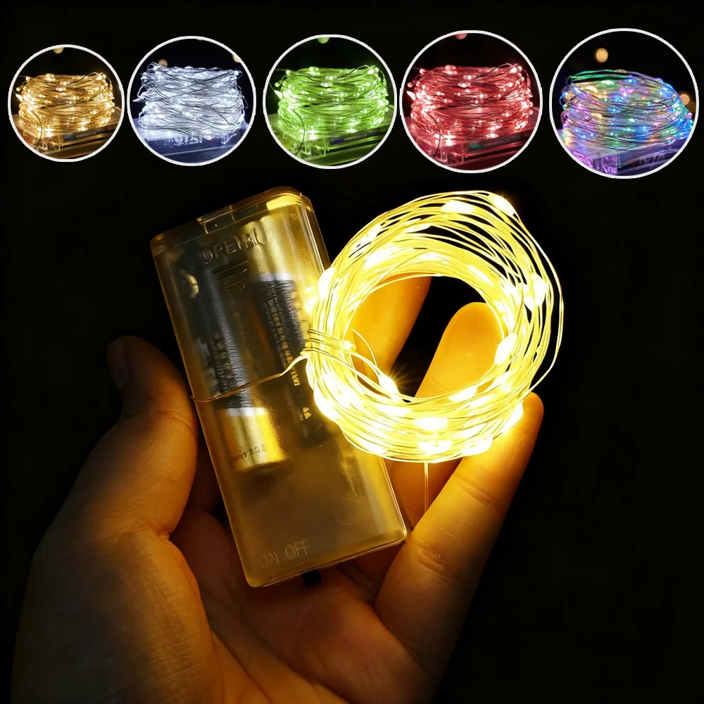 

Led Copper Wire String Lights 1M 2M 3M Waterproof Fairy Lights outdoors Garlands DIY Christmas Wedding Party Decoration lighting