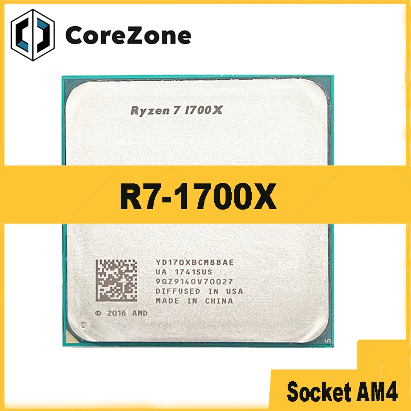 

Процессор Ryzen 7 1700X R7 1700X 3.4 ГГц, восьмиядерный, YD170XBCM88AE, сокет AM4