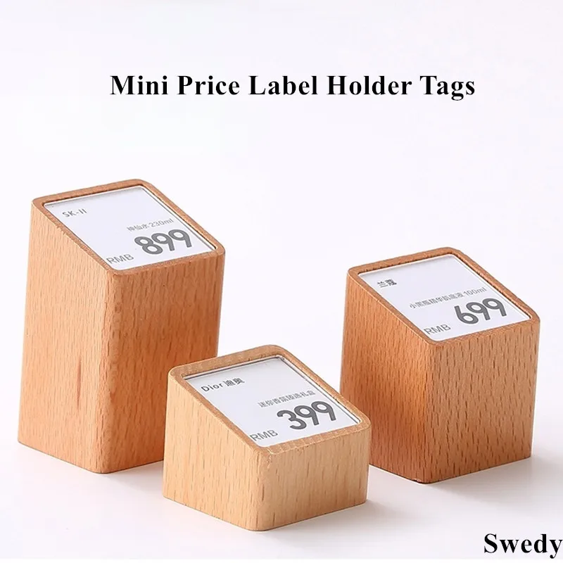 Acrylic Price Tag Paper Holder Display Stand Table Mini Price Cubes Jewelry Label Sign Watch Tags