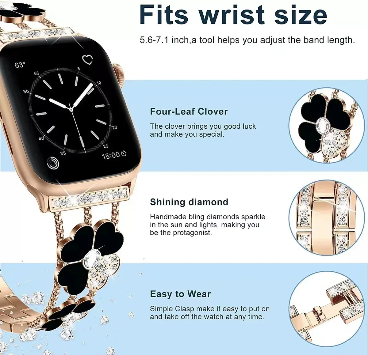 Metal Diamond Strap For Apple Watch Band 46mm 45mm 41mm 44mm 42mm 40mm Women Wristband for iWatch Ultra 10 9 8 7 6 5 4 SE Correa