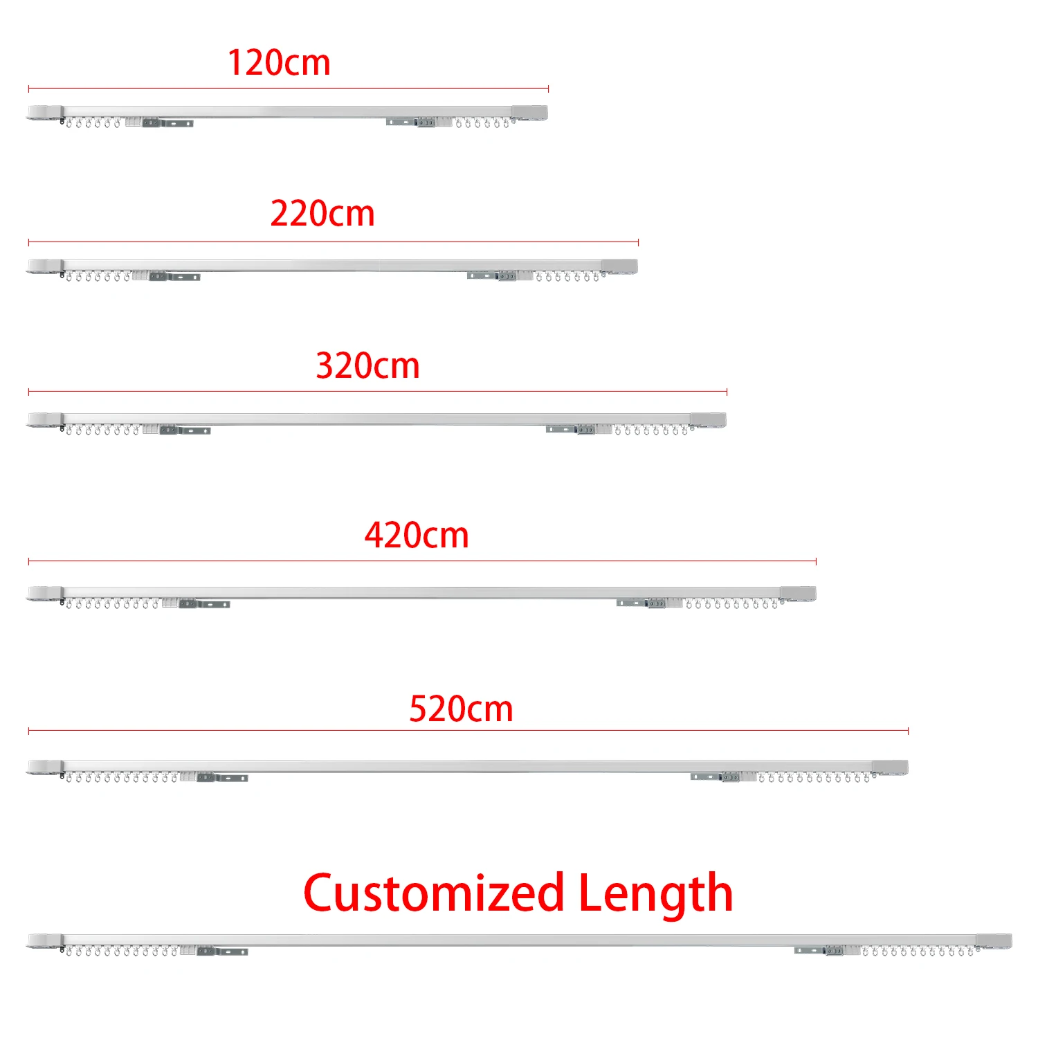 Imagem -06 - Silencioso Cortina Motor Track Rail Loonas Tuya 3rd Livre Suporte Comprimento Personalizado Silencioso Suave Máximo 40kg de Carga