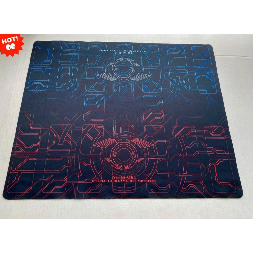 600x500mm Yu-Gi-Oh! Spielmatte für zwei Spieler, 2 mm, nahtlose Kanten, The Crimson Dragon Style, Einzelspieler-Gummi-Brettspiel-Kartenmatte, Spielzeug