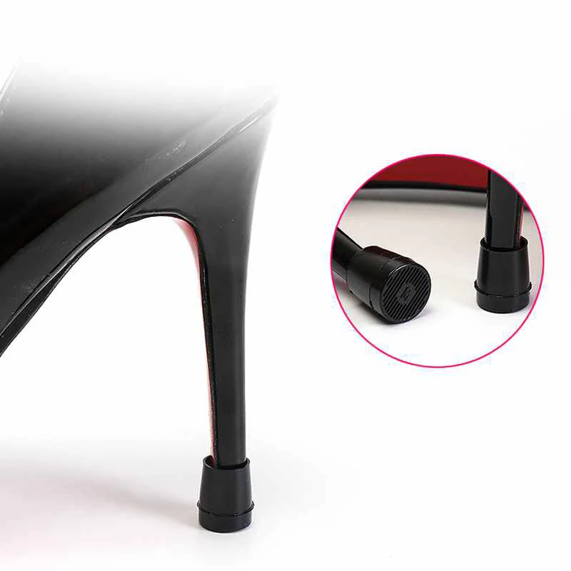 TPU Material Woman High heels Protective Cover Round Silencer Heel Protector Non-slip Wearable Heel Cover Shockproof 1 Pair