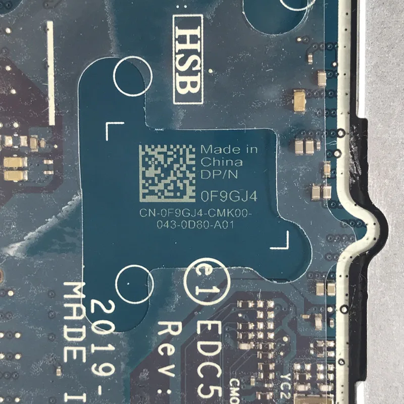 CN-0F9GJ4 0F9GJ4 F9GJ4 Con SRFFX I5-8265U CPU Per Dell 5500 Scheda Madre Del Computer Portatile EDC50 LA-G901P 100% Pieno Testato Funziona Bene