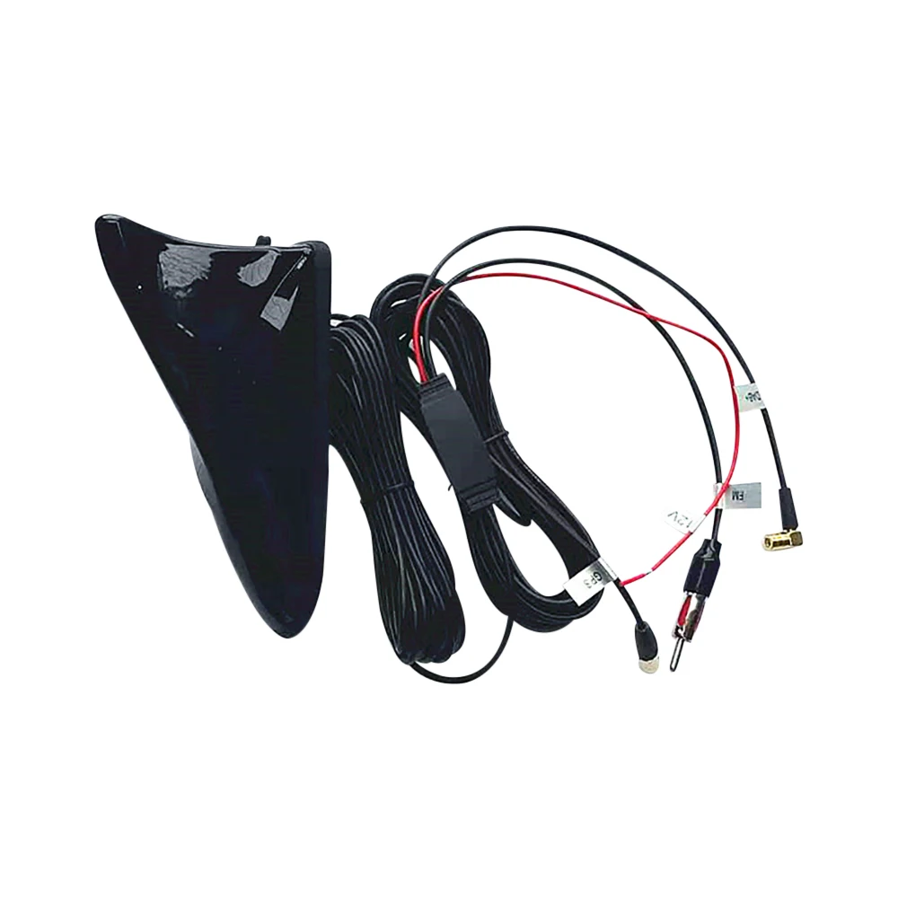 Auto Car Roof Antenna GPS+DAB+FM/AM Radio Signal Aerial Shark Fin Roof Mount Aerial with Adhesive Tape Base Auto Accessories