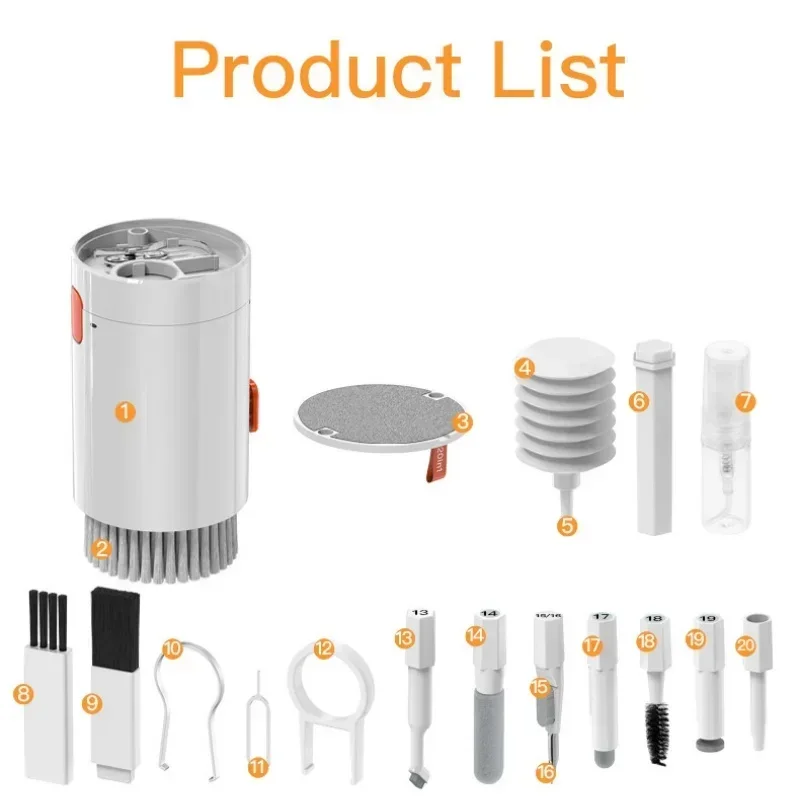 20-in-1 Cleaner kit Computer Keyboard Brush Earphones Cleaning Pen Screen Cleaning Spray Bottle Set Cleaning Tools Keycap Puller