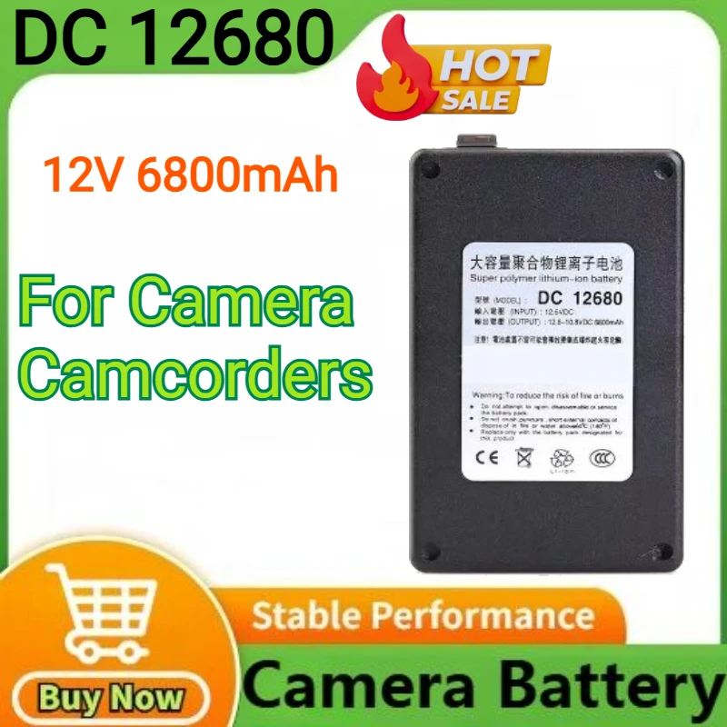 DC 12V 6800mAh 배터리 팩 슈퍼 충전식 휴대용 폴리머 리튬 배터리 셀 DC 12680 카메라 캠코더용 고품질