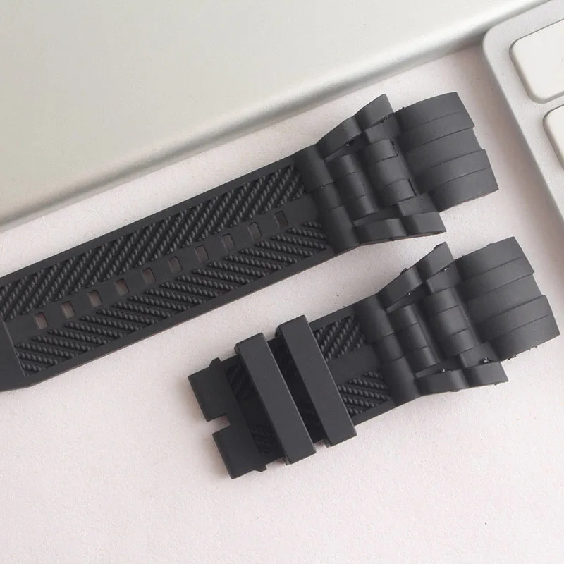 No Logo 26mm Quality Silicone Rubber Watch Band  Diving Male Reserve Watch Belt Sport Specific Lugs Strap Bracelet Watchband