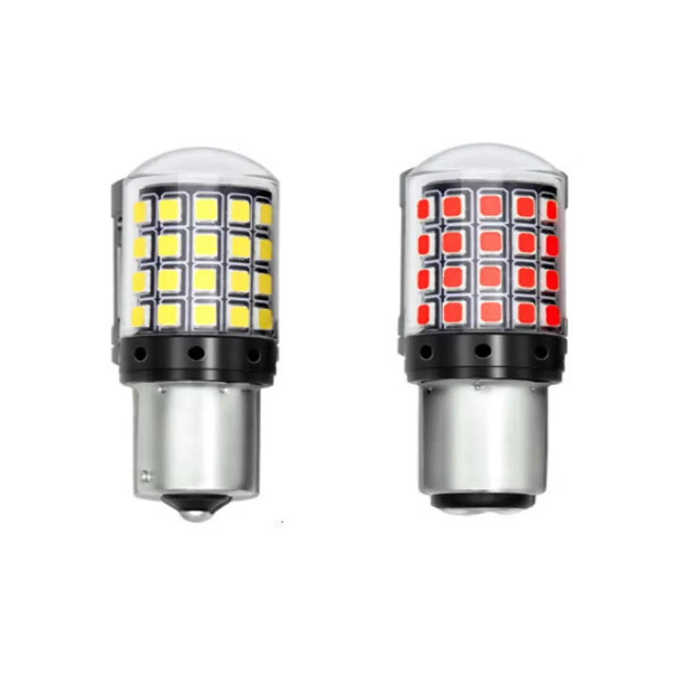 2* 9V-30V White/Red LED Car Reverse Lights Turn Signal Lights Bulbs Backup 1156/1157 54SMD LED Lamp Bulbs Universal