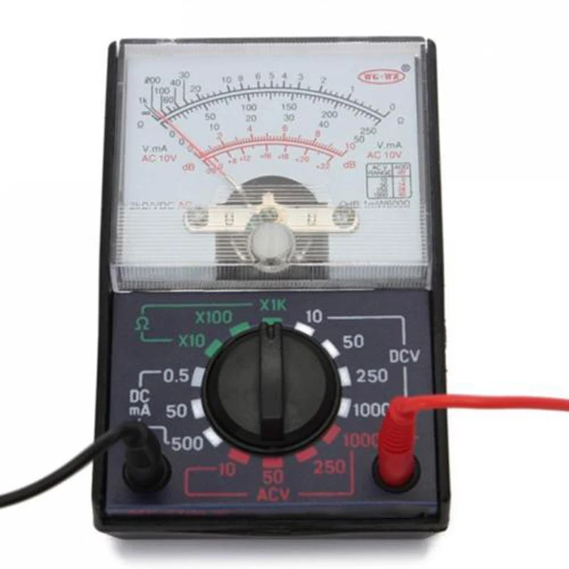 DC/AC 1000V Voltmeter 250mA Ammeter 1KΩ Resistance Meter Analog Multimeter MF-110A AC/DC Analog Multimeter Multi Meter Tester