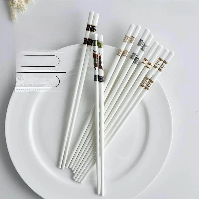 

Premium Jingdezhen Ceramic Chopsticks Anti-Fall Bone China Sharp Tip Non-Slip Luxury Simple Home Use High End Dining Utensils