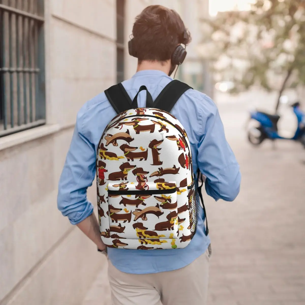

Funny Dachshund A Cute Cartoon Dog Pattern Backpack Student BookBag Kids School Bag Computer Shoulder Bags for Men Women