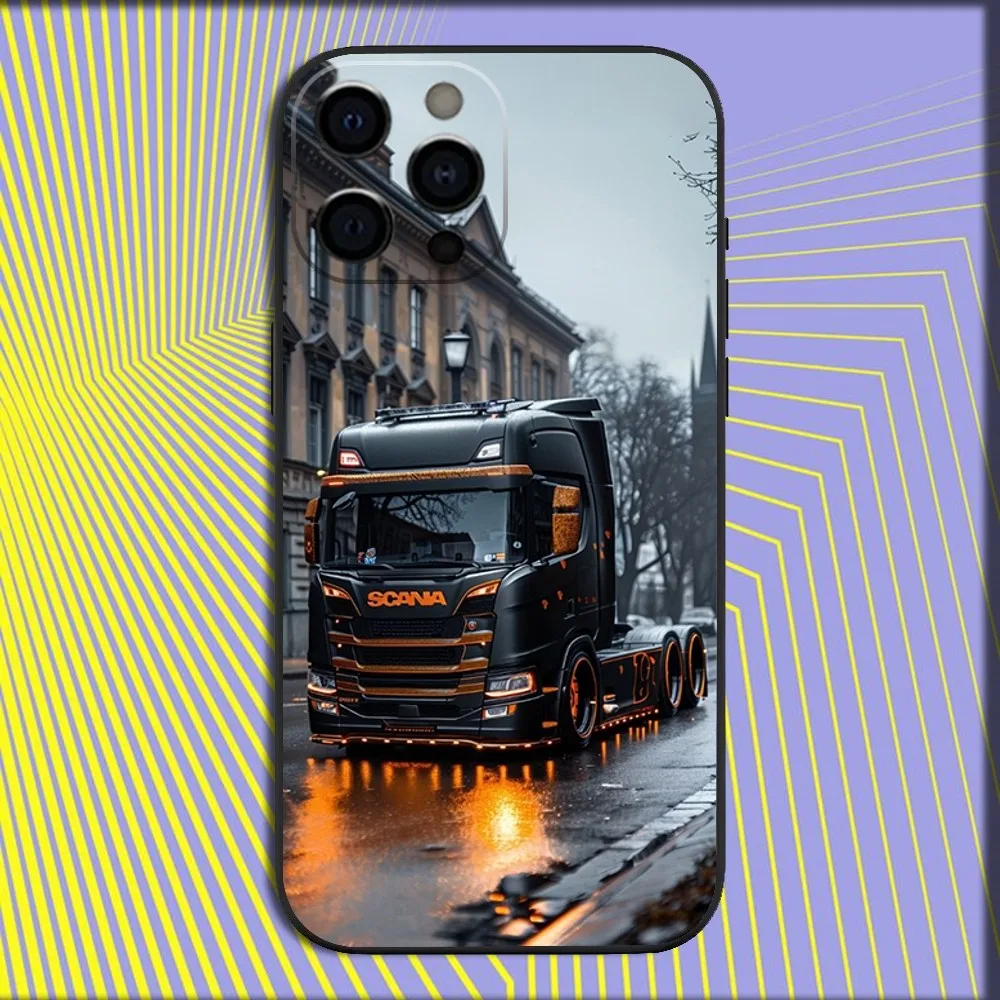 Car S-SCANIA Trucks SA-AB Phone Case For iPhone 16,15,14,13,12,11,Pro,X,XS,Max,XR,Plus,Mini Soft Black Cover