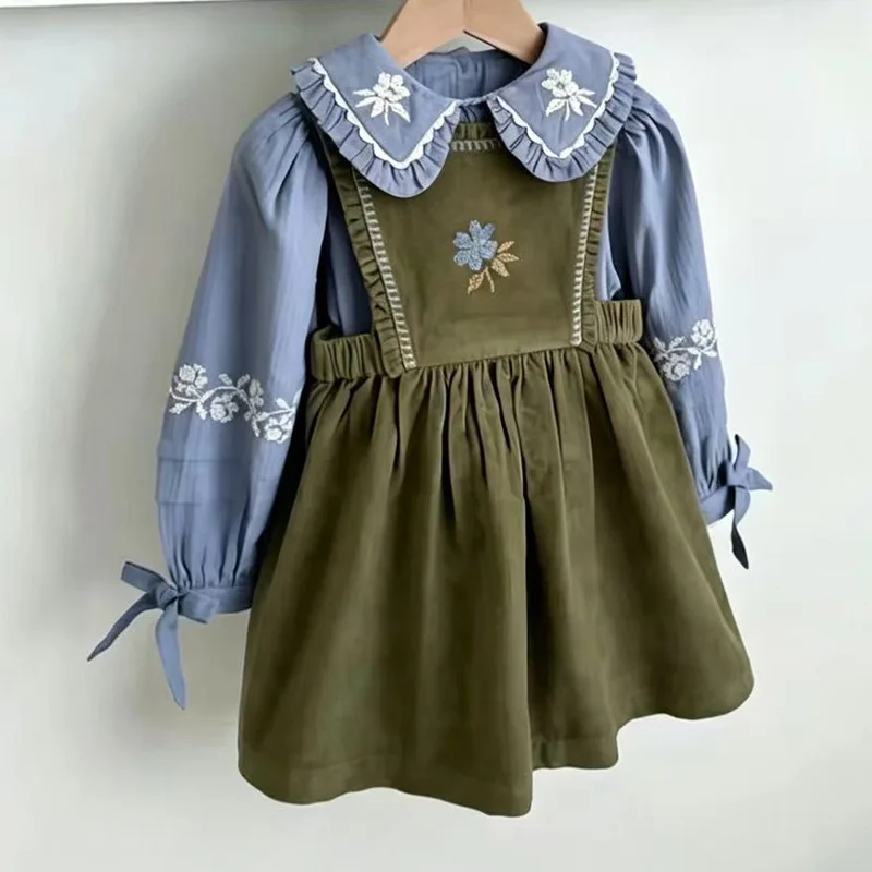 Pre-sale 2026 Autumn EM Baby Girls Dress kid fashion sets boys pant children clothing winter party dresses Children's Clothing