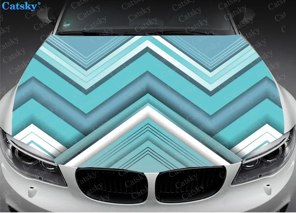 Abstract Arrow Geometric Car Hood Vinyl Stickers Wrap Vinyl Film Engine Cover Decals Sticker Universal Car Hood Protective Film