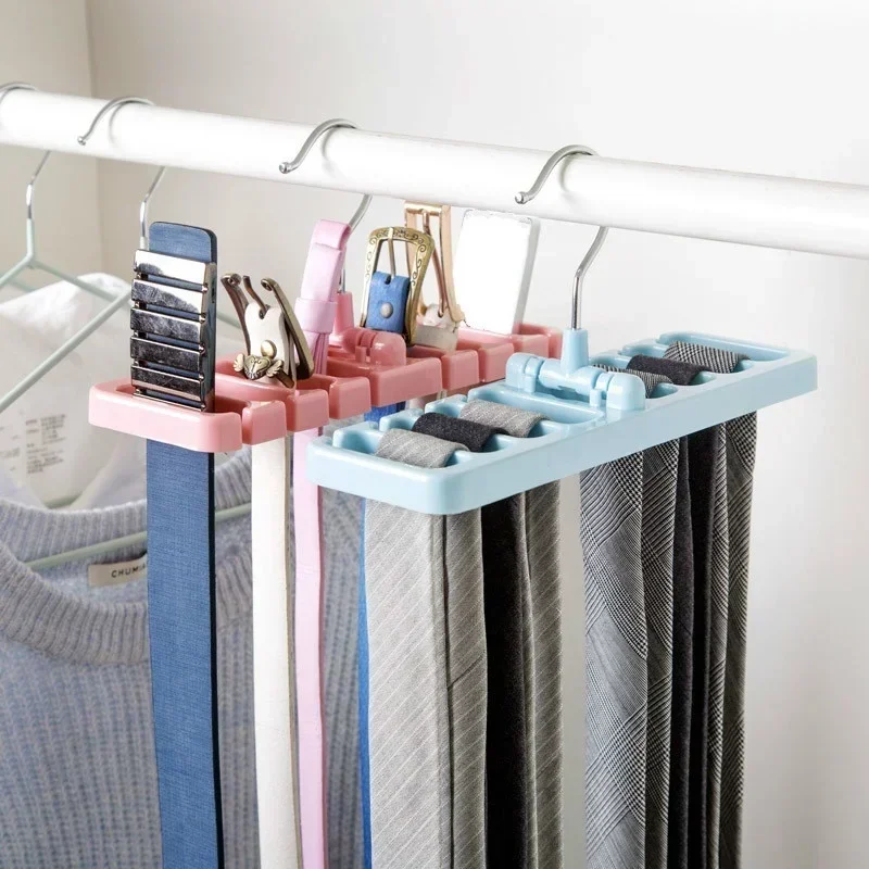 Multifuction Storage Rack Tie Belt Organizer Rotating Ties Hanger Holder Closet Organization Wardrobe Finishing Rack Space Saver